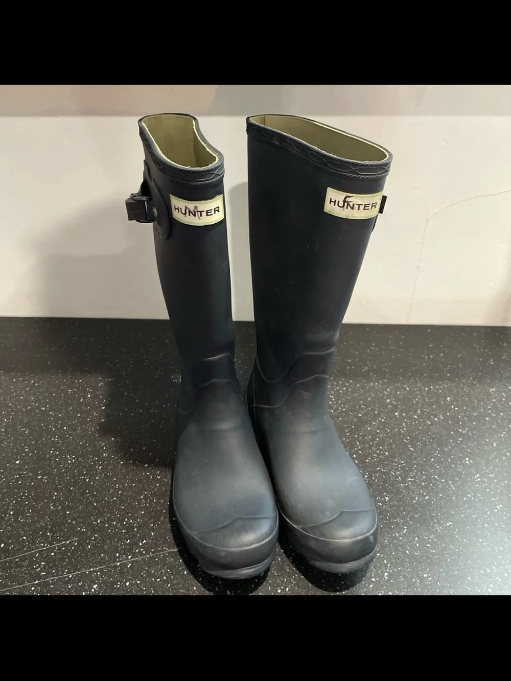 Hunter classic to rain boots navy blue girls size 6 boys size 5